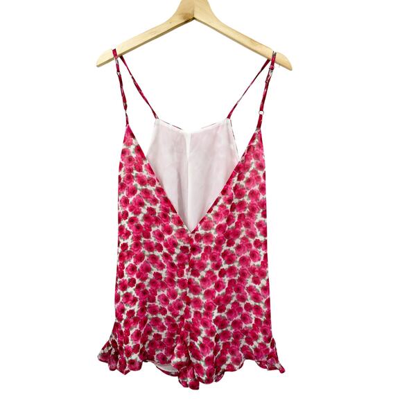 Stone Cold Fox Pink Floral Low Back Romper - Picture 2 of 4